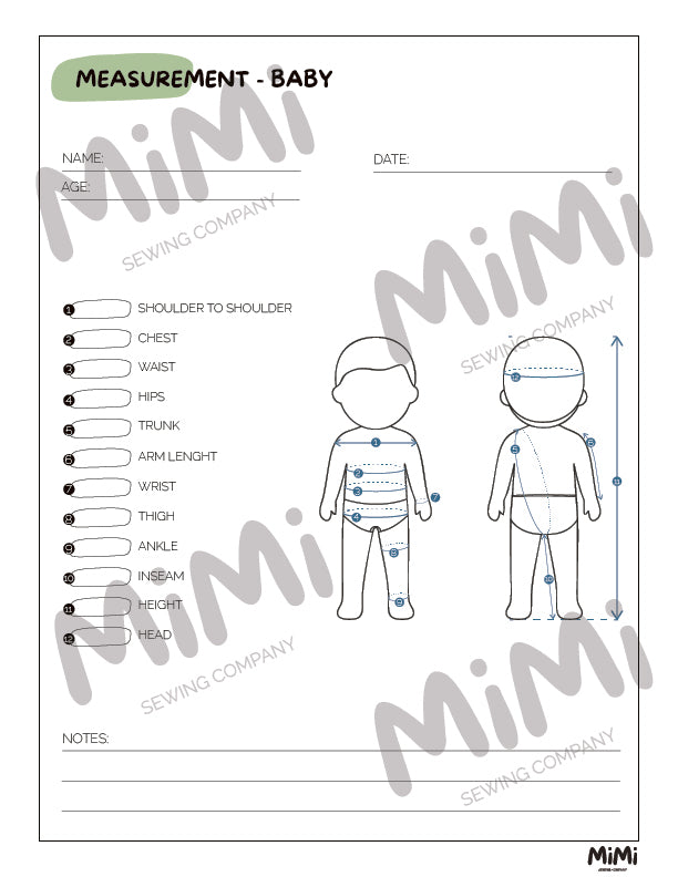 BODY MEASUREMENT CHART